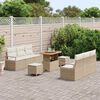 vidaXL Ensemble de canap&eacute; de jardin avec coussin 9 pcs Beige polyrotin