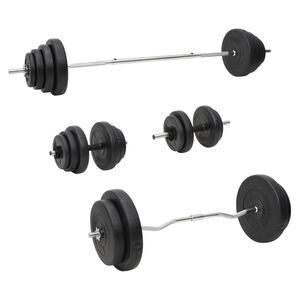 vidaXL Ensemble d'halt&egrave;res et de barres avec plaques 120 kg