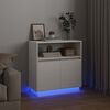 vidaXL Buffet LED Blanc 71 x 34,5 x 75 cm Bois d'ing&eacute;nierie