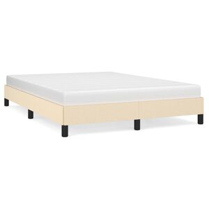 vidaXL Cadre de lit sans matelas cr&egrave;me 140x190 cm tissu
