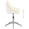 vidaXL Chaise pivotante de salle &agrave; manger Cr&egrave;me et blanc Similicuir