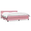 vidaXL Sommier &agrave; lattes de lit avec matelas rose 180x210 cm velours