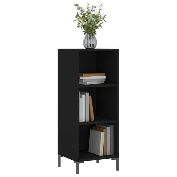 vidaXL Buffet noir 34,5x32,5x90 cm bois d'ingénierie