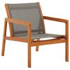 vidaXL Chaise de jardin Gris Bois d'eucalyptus solide et textil&egrave;ne