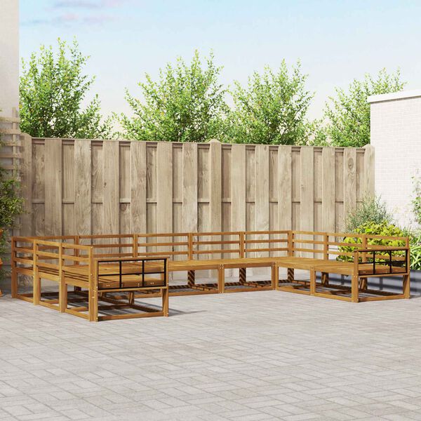 vidaXL Ensemble de canap&eacute;s d'ext&eacute;rieur 9 pcs Naturel