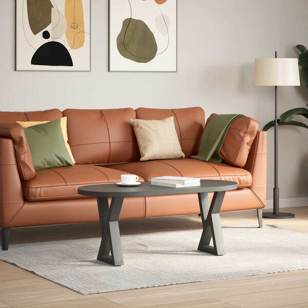 vidaXL Pieds de table basse 2 pièces Anthracite 28 x (42-43,3) cm Acier