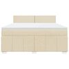 vidaXL Sommier &agrave; lattes de lit avec matelas Cr&egrave;me 180x200 cm Tissu