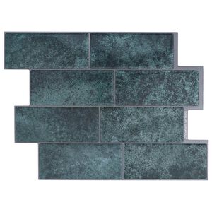 vidaXL Carreau de m&eacute;tro 50 pc Bleu Vert 29 x 21 cm Polyur&eacute;thane et PET