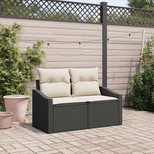 vidaXL Canapé de jardin avec coussin 123 x 62 x 69 cm polyrotin