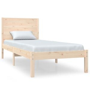 vidaXL Cadre de lit sans matelas 75x190 cm bois massif