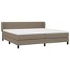 vidaXL Sommier &agrave; lattes de lit avec matelas Taupe 200x200 cm Tissu