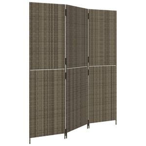 vidaXL Cloison de s&eacute;paration 3 panneaux gris r&eacute;sine tress&eacute;e