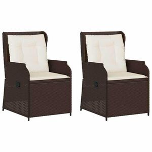 vidaXL Banc de jardin avec coussin 2 pcs Marron Poly rotin