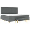 vidaXL Lit &agrave; ressorts avec matelas Gris fonc&eacute; 200 x 200 cm tissu