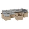 vidaXL Ensemble de canap&eacute; de jardin 8 pc Beige polyrotin
