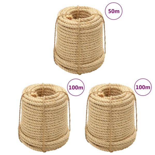 vidaXL Cordes en sisal 3 pcs 14 mm