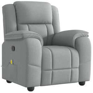 vidaXL Fauteuil de massage inclinable Gris clair Tissu