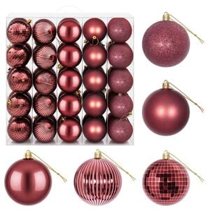 vidaXL Ensemble de boules de No&euml;l 50 pc Bordeaux 8 cm Polystyr&egrave;ne