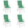 vidaXL Coussins de chaise de jardin &agrave; dossier haut lot de 4 vert tissu