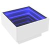 vidaXL Table basse avec LED blanc 50x50x30 cm bois d'ing&eacute;nierie