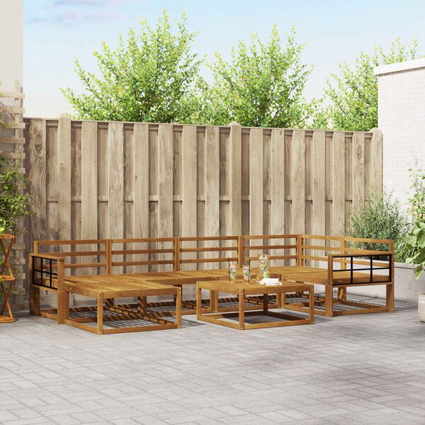 vidaXL Ensemble de canap&eacute;s d'ext&eacute;rieur 7 pcs Naturel