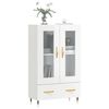 vidaXL Buffet haut blanc brillant 69,5x31x115 cm bois d'ing&eacute;nierie