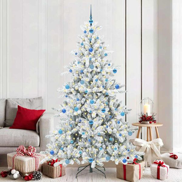 vidaXL Sapin de No&euml;l Artificiel &agrave; Branches Articul&eacute;es Blanc 210 cm