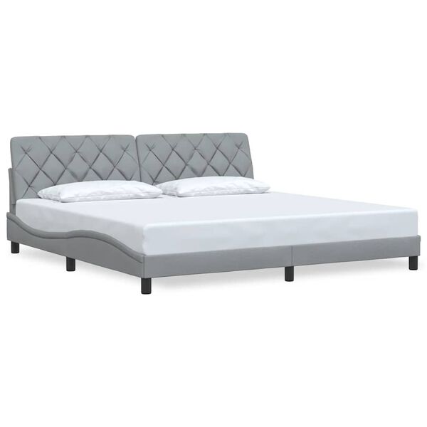 vidaXL Cadre de lit sans matelas gris clair 200x200 cm tissu