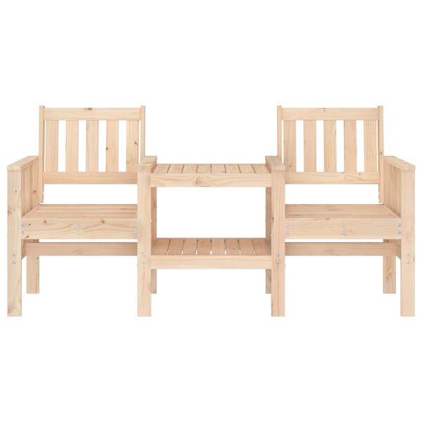 vidaXL Banc de jardin avec table 2 places bois de pin massif