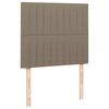 vidaXL Sommier &agrave; lattes de lit matelas et LED taupe 120x190 cm tissu