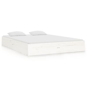 vidaXL Cadre de lit sans matelas blanc bois massif 120x190 cm