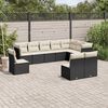 vidaXL Salon de jardin 10 pcs avec coussins noir r&eacute;sine tress&eacute;e