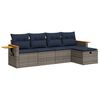vidaXL Salon de jardin 5 pcs avec coussins gris r&eacute;sine tress&eacute;e