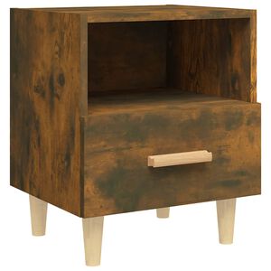 vidaXL Table de chevet Ch&ecirc;ne fum&eacute; 40x35x47 cm