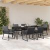 vidaXL Ensemble de salle &agrave; manger pour jardin 7 pcs Noir