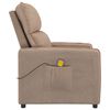 vidaXL Fauteuil de massage Taupe Tissu microfibre