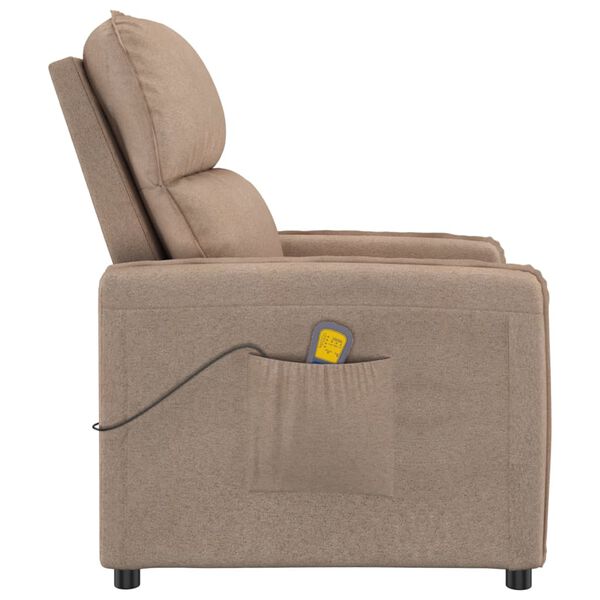 vidaXL Fauteuil de massage Taupe Tissu microfibre
