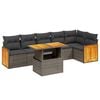 vidaXL Salon de jardin avec coussins 7 pcs gris r&eacute;sine tress&eacute;e