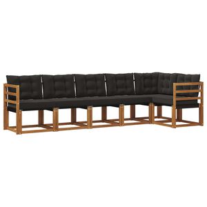 vidaXL Ensemble de canap&eacute;s d'ext&eacute;rieur 6 pcs Naturel et Noir