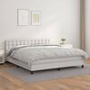 vidaXL Sommier &agrave; lattes de lit avec matelas Blanc 160x200cm Similicuir
