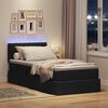 vidaXL Lit avec rangement et LED avec matelas Noir 90 x 200 cm tissu