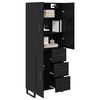 vidaXL Haut Armoire avec tiroir 2 pcs Ch&ecirc;ne noir 69,5 x 34 x 180 cm
