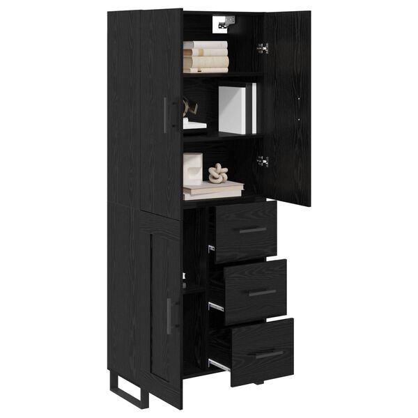 vidaXL Haut Armoire avec tiroir 2 pcs Ch&ecirc;ne noir 69,5 x 34 x 180 cm