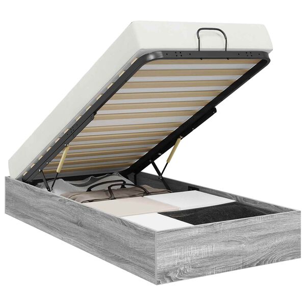 vidaXL Cadre de lit ottoman Gris Sonoma 193 x 120 x 25 cm