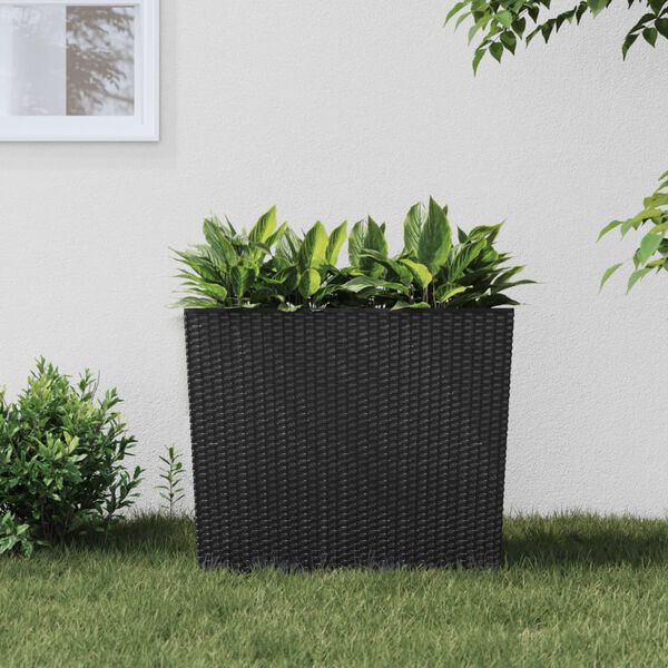 vidaXL Jardini&egrave;re et int&eacute;rieur amovible anthracite 12 /44 L rotin PP