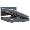 vidaXL Lit avec rangement et matelas Gris fonc&eacute; 160 x 200 cm Velours