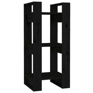 vidaXL Biblioth&egrave;que/S&eacute;parateur de pi&egrave;ce Noir 41x35x91 cm Pin solide