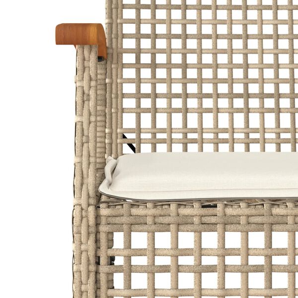 vidaXL Ensemble &agrave; manger de jardin et coussins 7 pcs beige poly rotin