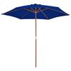 vidaXL Parasol de jardin avec m&acirc;t en bois bleu 270 cm