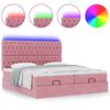 vidaXL Cadre de lit ottoman avec matelas rose 200x200 cm velours
